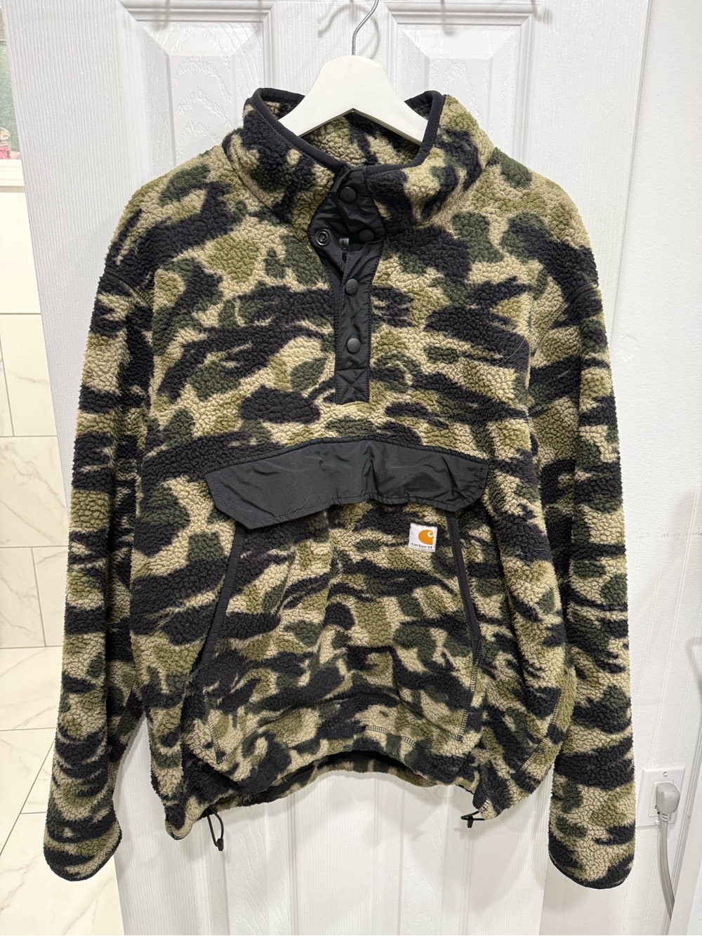 Carhartt Olive & Black Camo Sherpa Pullover